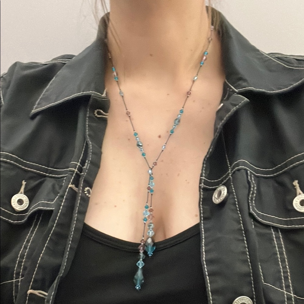 Blue and Purple Beaded Necklace